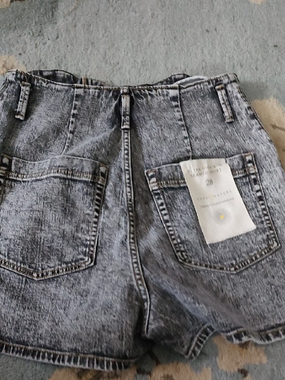 Washed Black High-Waist Button-Fly Women’s Jeans Shorts - Picture 5 of 5
